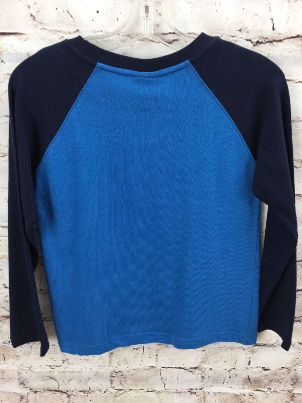 CR Rugged Boys Size 7 Blue & Yellow Football Applique Long Sleeve Raglan Shirt - Picture 3 of 7